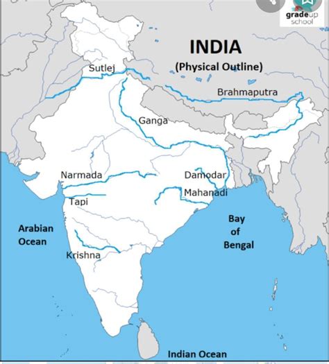 In A Political Map Of India Show The Following 1 River Narmada 2