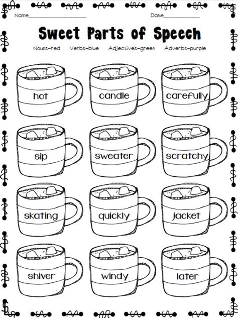 Parts Pf Speech Coloring Pages Learny Kids