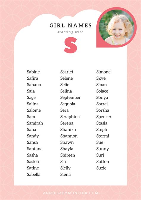 50 Unique Baby Girl Names Starting With S Artofit