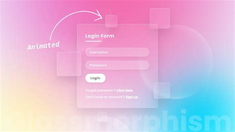 Glassmorphism Login Form Using Html And Css Css3 Animated Login Form