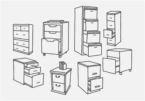 Hand Drawn File Cabinet Vectors Svg Eps Uidownload