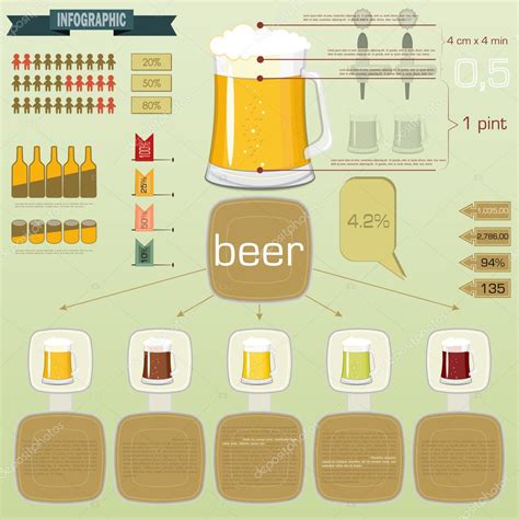 vintage infographics set beer icons — stock vector © elfivetrov 9688885