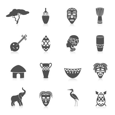 Africa Icons Set 437037 Vector Art At Vecteezy