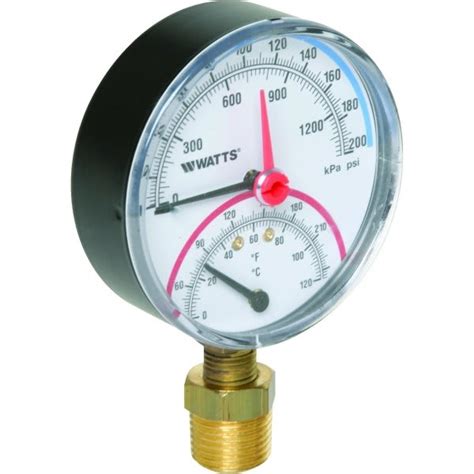 Watts 3 Dial 60 320 Psi Pressure And Temperature Gauge With Bottom