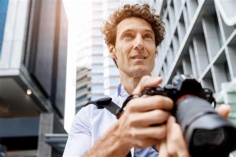 Male Photographer Taking Picture Stock Photo Image Of Photographing