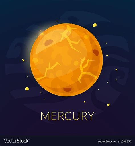 The Planet Mercury Vector Illustration Isolated On Background