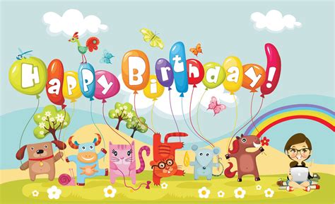 Happy birthday vector illustration on chalkboard. Free Happy Birthday Animation, Download Free Happy Birthday Animation png images, Free ClipArts ...