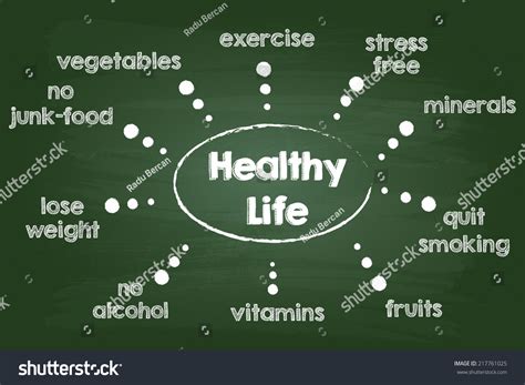 Healthy Lifestyle Chart Sketch On Green Stock Vector Royalty Free