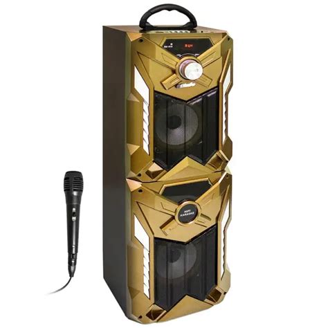 Portable Bluetooth Karaoke Speaker With Led Lights Microphone And Hifi