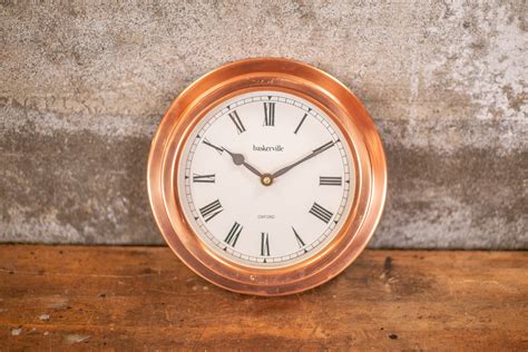 Vintage Baskerville Oxford Copper Wall Clock Copper Clock Etsy