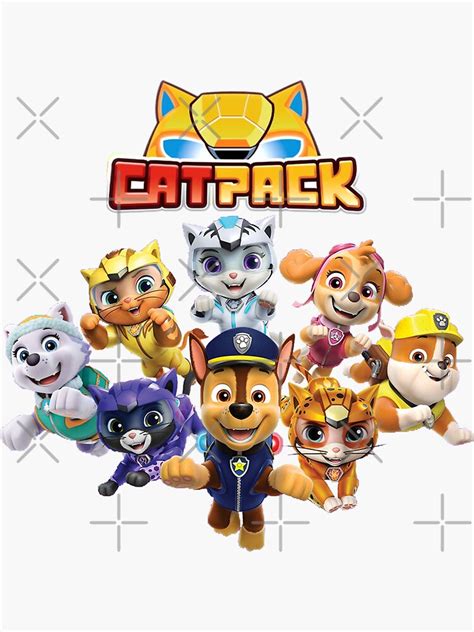 Paw Patrol Cat Pack Cat Pack Sticker For Sale By Blanrone Redbubble