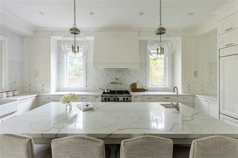 Quartz Countertop Looks Like Marble Transitional Kitchen