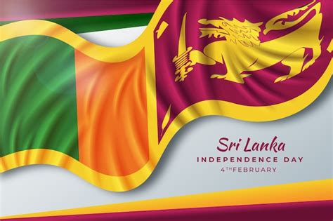 Free Vector Realistic Sri Lanka Independence Day Illustration