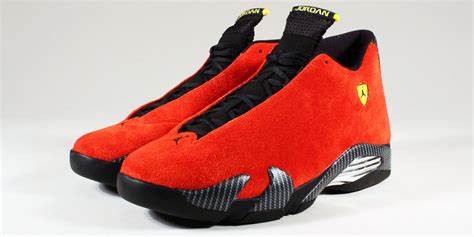This new iteration of the air jordan 14 comes dressed in a black, anthracite, and varsity red color scheme. Release Reminder: Air Jordan 14 Retro 'Ferrari' | Sole Collector