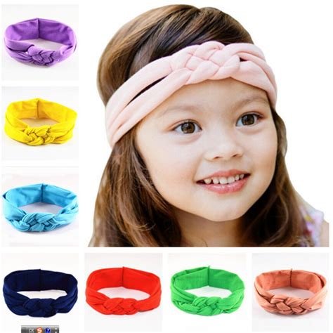 Girls Headband Stretch Hair Band Knot Headbands Kids Wraps Turban