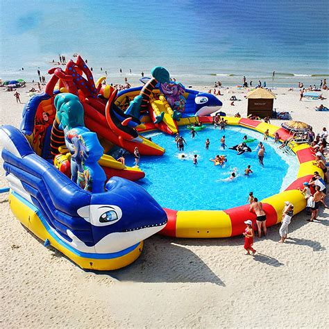 Public Playground Waterpark Large Land Kids Waterslide Inflatable Water
