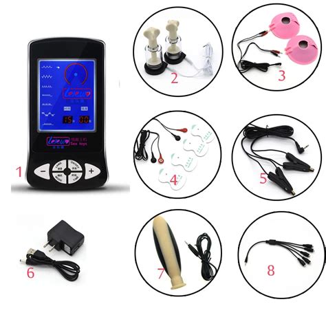 Electric Shock Anal Butt Plug Pulse Electro Stimulation Nipple Clampspads Massager Medical