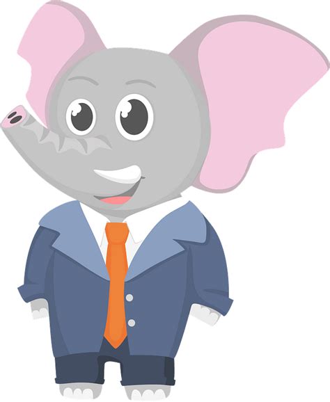 Elephant Office Worker Clipart Free Download Transparent Png Creazilla