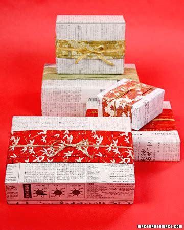 When giving the gift, the recipient may not immediately open it because it might embarrass them, or they may appear greedy. Japanese Newspaper Gift Wrap | Martha Stewart