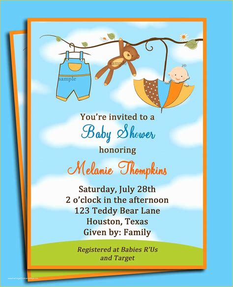 Free Printable Baby Shower Invitations Templates For Boys Of Baby