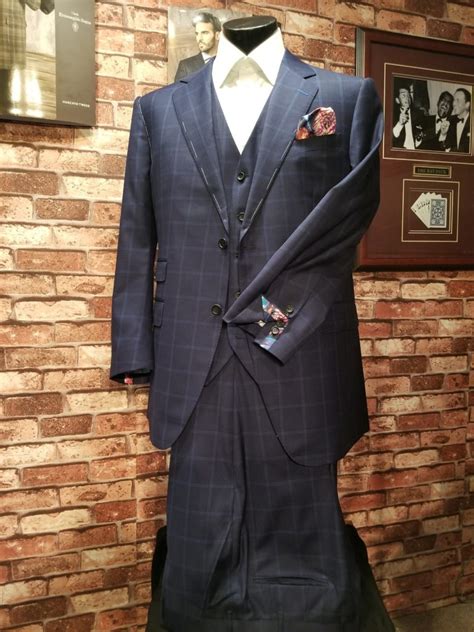 Blue Windowpane Bucco Couture Custom Clothing Of Distinction Custom
