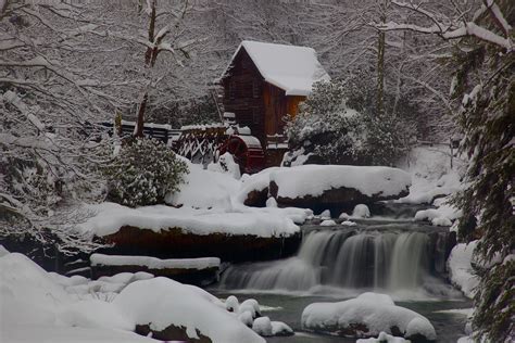 West Virginia Gristmill Waterfall Winter Snow If You Use M Flickr