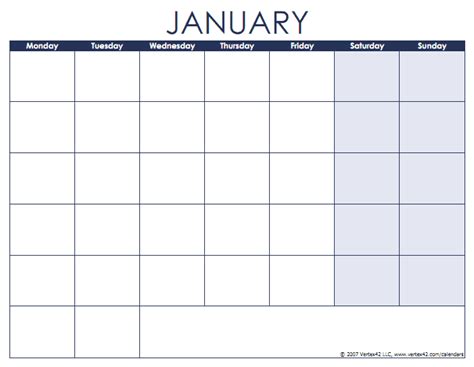 Basic Monthly Calendar Collage Template