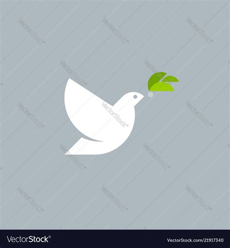 Geometric Style Logo Template White Dove Vector Image