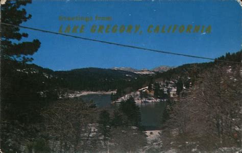 Winter At Lake Gregory Crestline Ca Roy E Rose Postcard