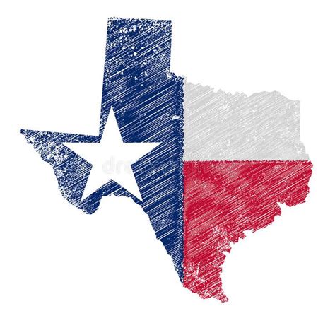 Texas Map Grunge And Flag Outline Of The State Of Texas With Flag