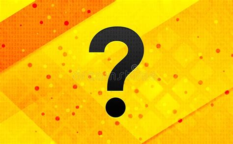 Question Mark Icon Abstract Digital Banner Yellow Background Stock