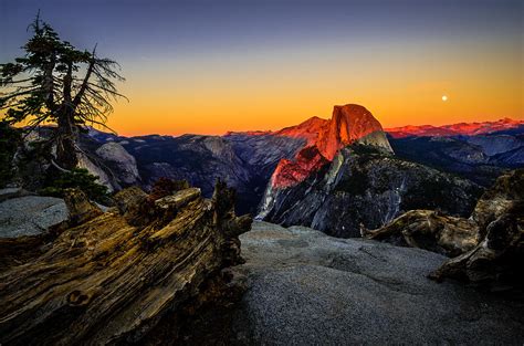 Yosemite National Park Glacier Point Half Dome Sunset Photograph By