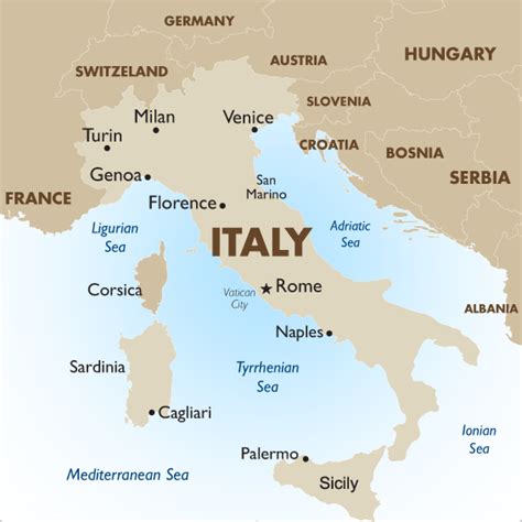 Map Of Italy And Surrounding Areas Map