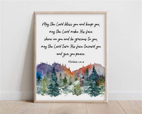 May The Lord Bless You And Keep You Numbers Print Bible Verse Wall Art Christian Gift For