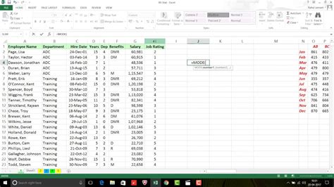Mode Function In Excel Mode Formula With Example Youtube