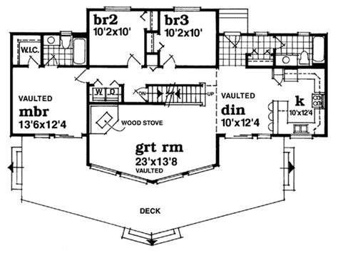 Cabin Style House Plan - 3 Beds 2 Baths 1659 Sq/Ft Plan ...