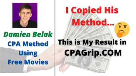 I Tried Damien Belak Method Using Free Movies To See If I Could Earn From Cpagrip Watch My