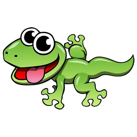 A Cartoon Green Lizard With Big Eyes
