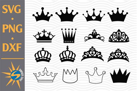 Crown Silhouette Svg Png Dxf Digital Files Include 761912 Cut