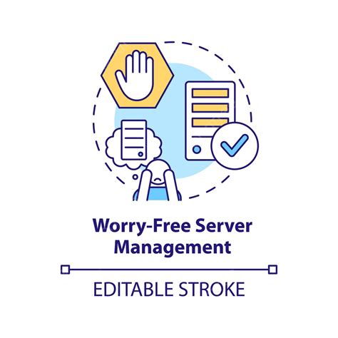 Worry Free Server Management Concept Icon Thin Computing Illustration