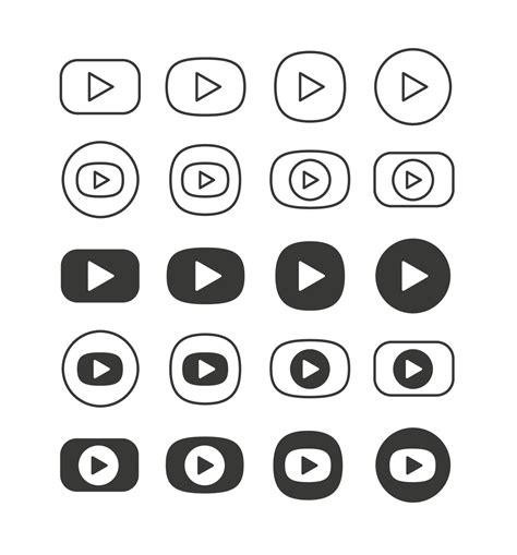 Simple Play Buttons Vector Set Isolated On White 2222073 Vector Art At