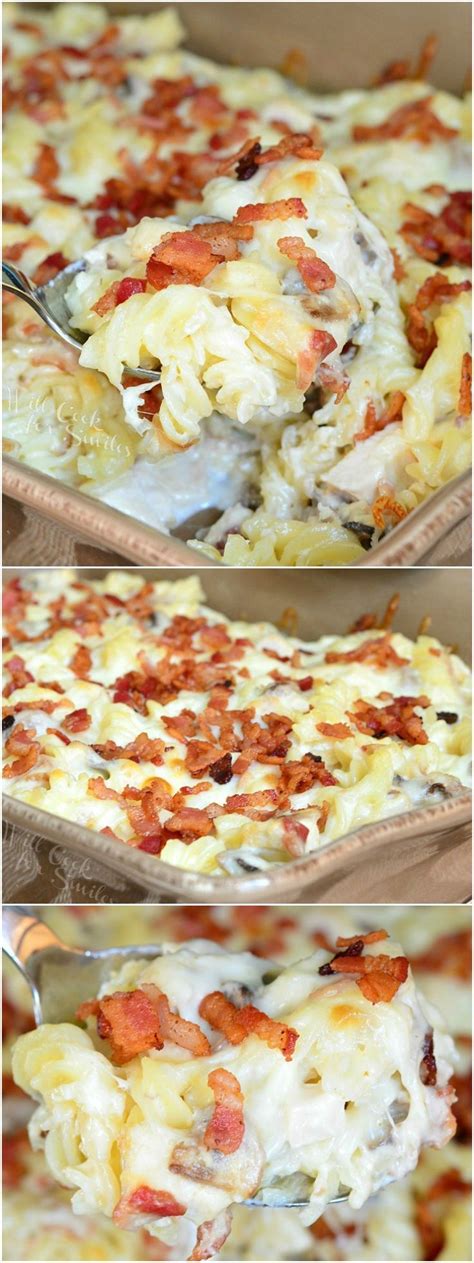 Mix together bread, chicken, celery, carrots, onion, parsley, seasoning salt, pepper, salt and celery seed in large bowl. Chicken Bacon Alfredo Pasta Casserole. Pasta Casserole ...