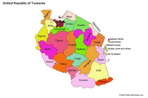 Sample Maps For United Republic Of Tanzania