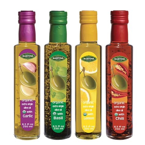 Organic Flavored Extra Virgin Olive Oil Set Chiligarlicbasillemon