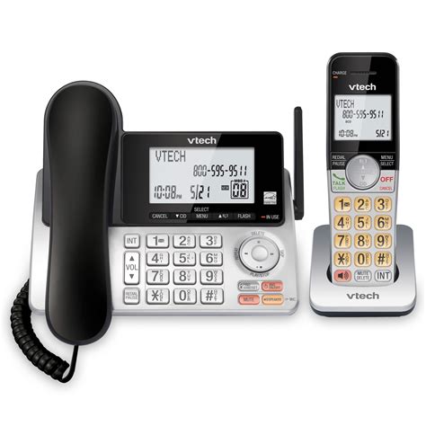 VTech Extended Range DECT 6.0 Expandable Corded & Cordless Phone with