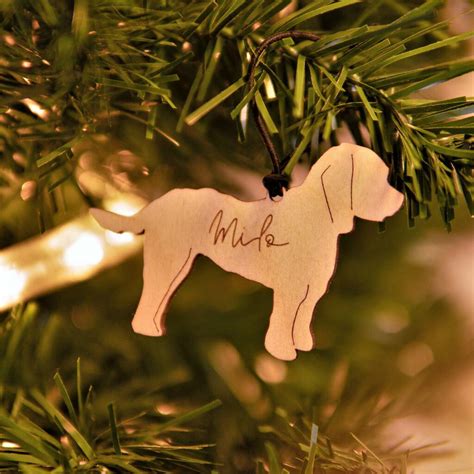 Personalised Wooden Dog Christmas Tree Decoration By Hot Dot Laser