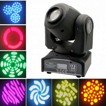 Moving Head CREE 30W GOBO 8 Sabloane 9 Culori Alb Strobo Beam DMX Lumini Scena Club Disco DJ