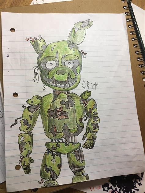 Finished This Springtrap Drawing Fivenightsatfreddys