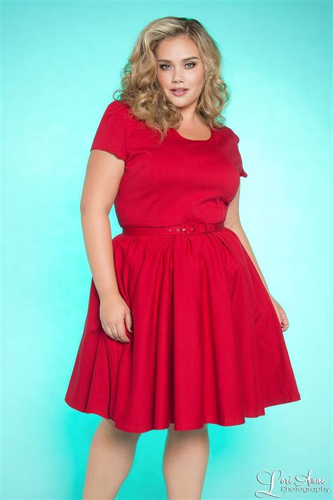 Katie Dress In Red Plus Size Pinup Girl Clothing Plus Size Outfits