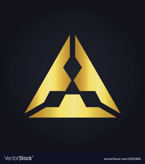 Triangle Gold Diamond Logo Royalty Free Vector Image